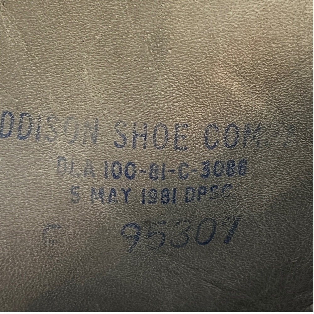 Addison Shoe Co Combat Boots Mens 9.5 E Black Leather Military Vintage 1981 - Picture 3 of 12